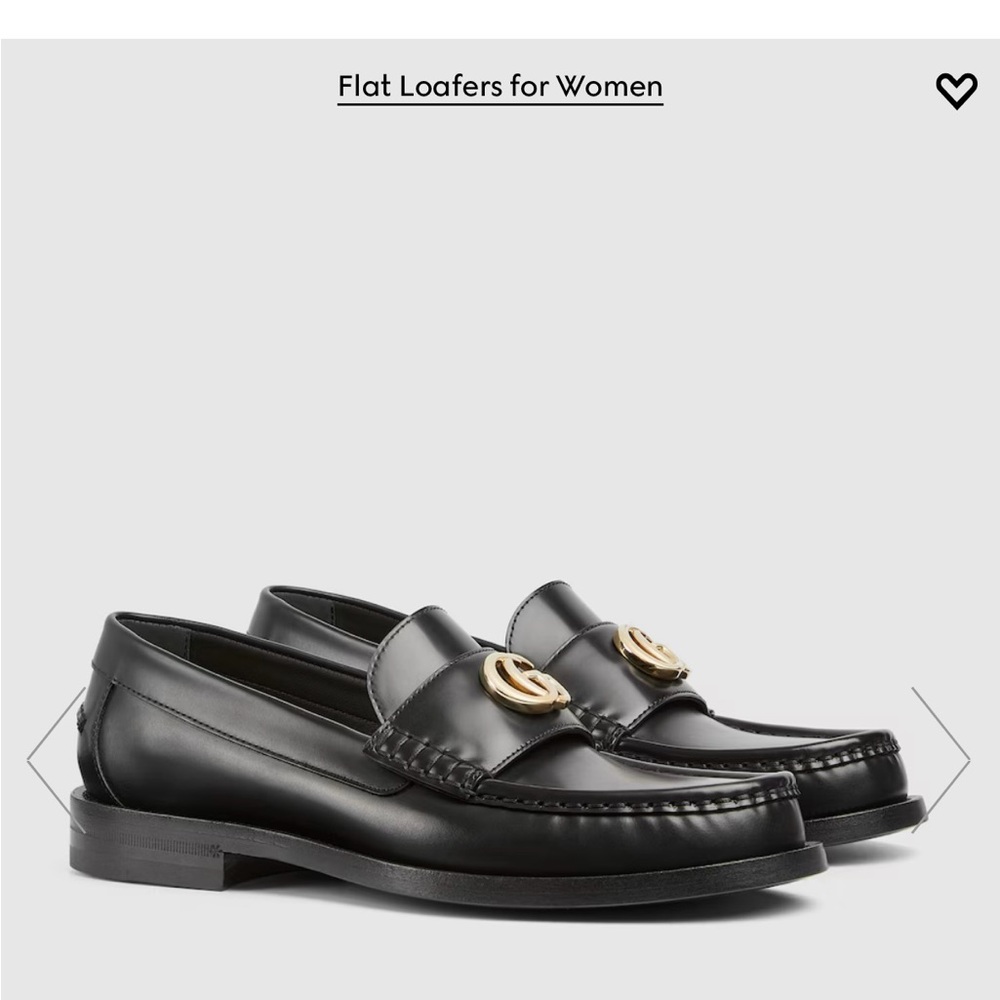 Gucci Black Loafers with Gold Accent